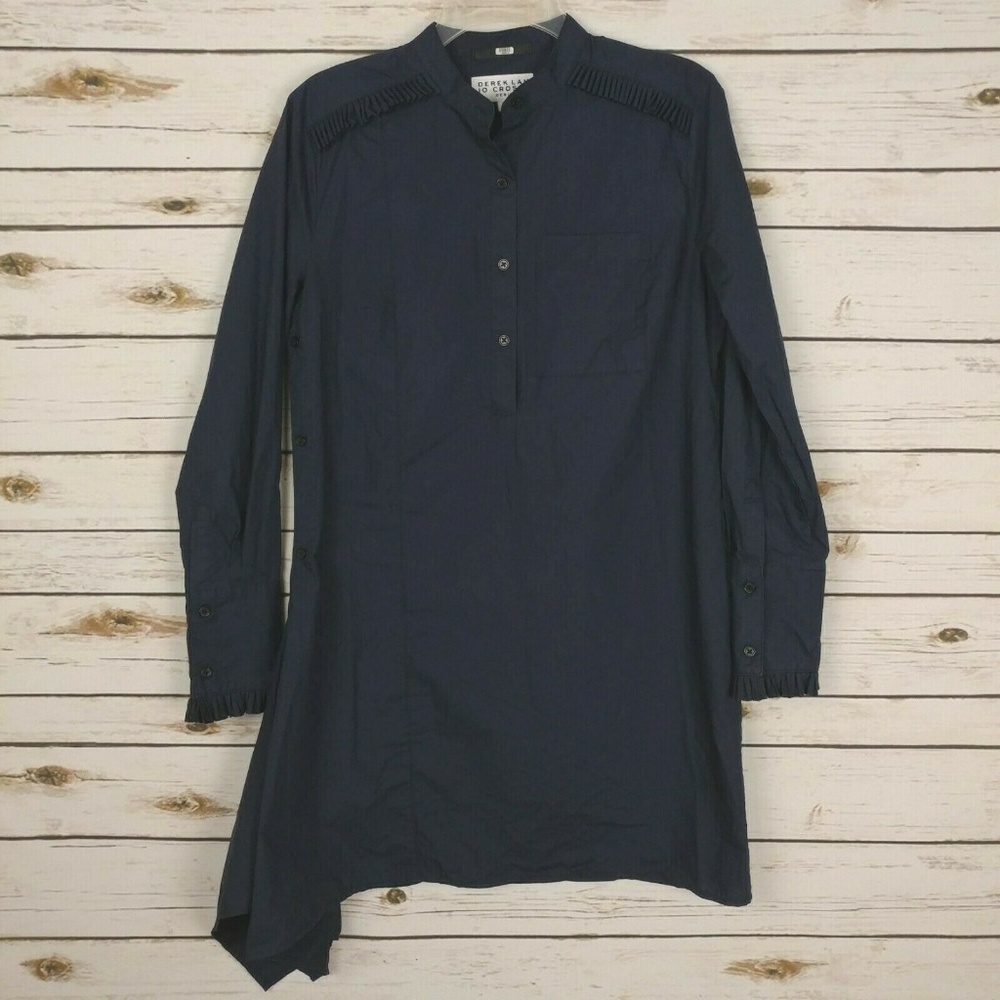 Derek Lam Crosby Asymmetrical Shirtdress Ruffle